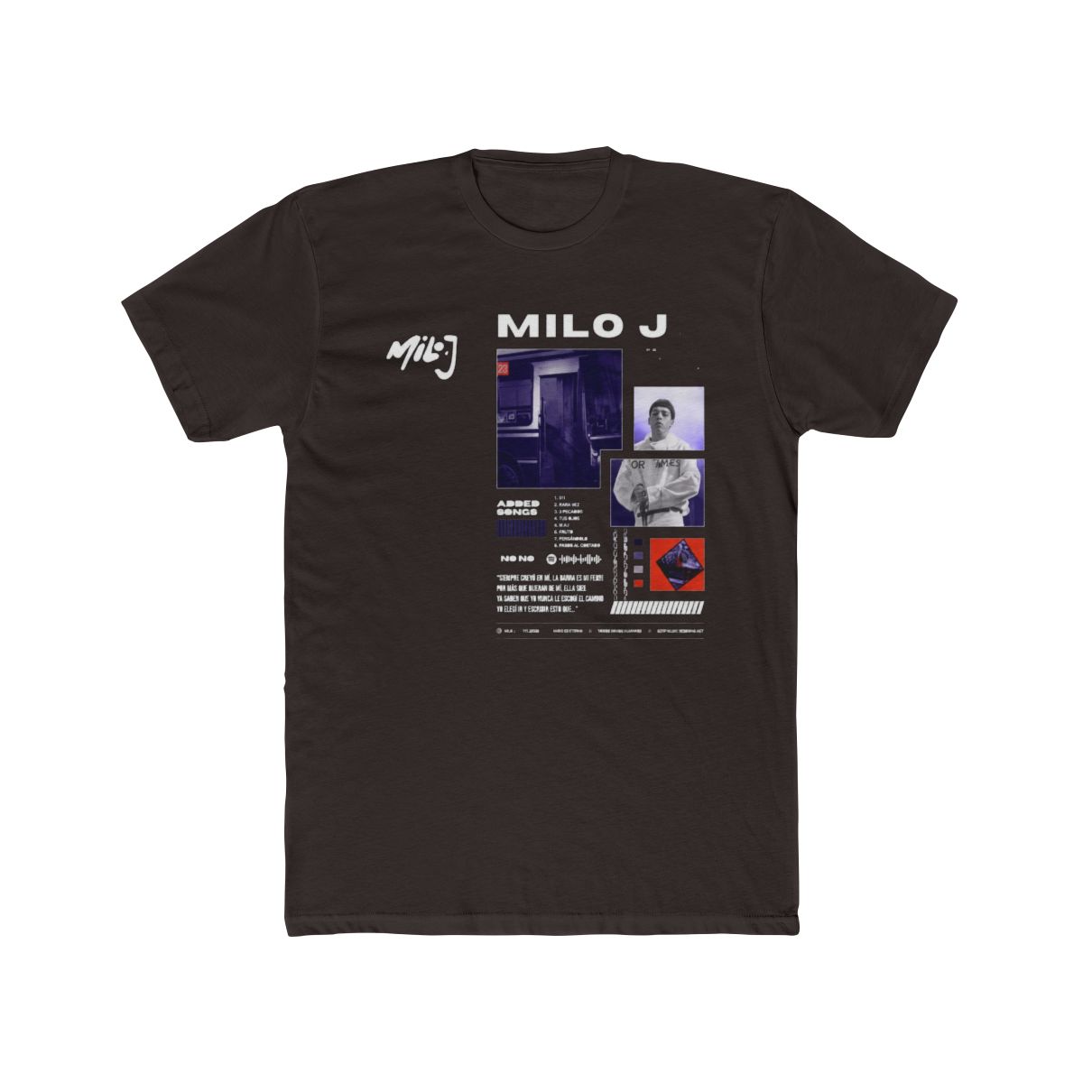 Rapper Milo J 166 Álbum T Shirt Homens Mulheres Moda Hip Hop Camiseta 100% Algodão Casual Oversized Manga Curta Camisetas Streetwear - alternate angle 2, merchandise