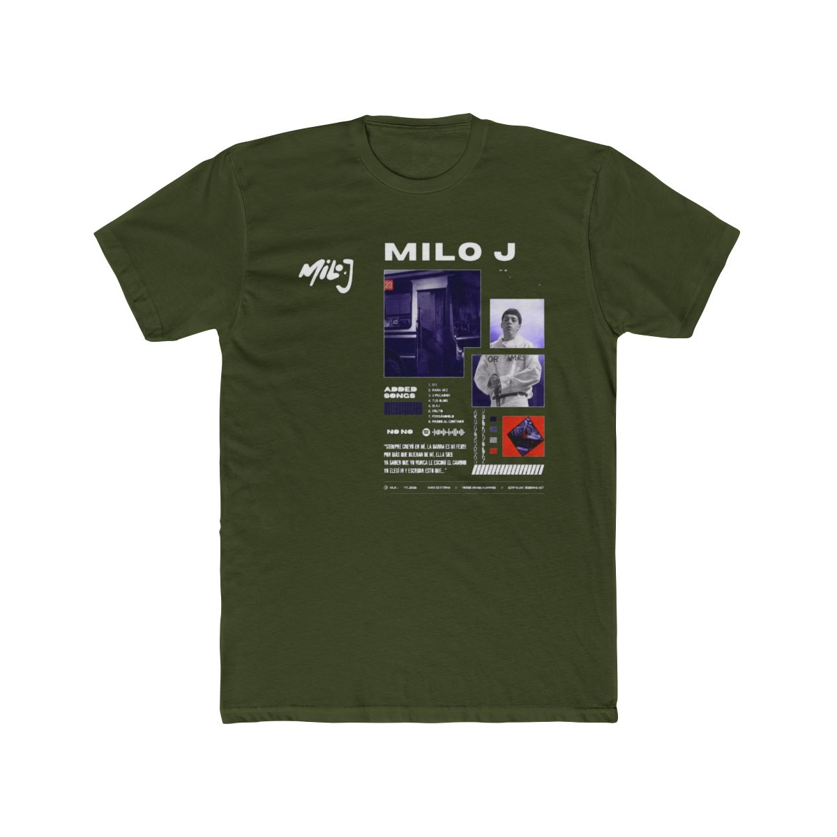 Rapper Milo J 166 Álbum T Shirt Homens Mulheres Moda Hip Hop Camiseta 100% Algodão Casual Oversized Manga Curta Camisetas Streetwear - alternate angle 4, merchandise
