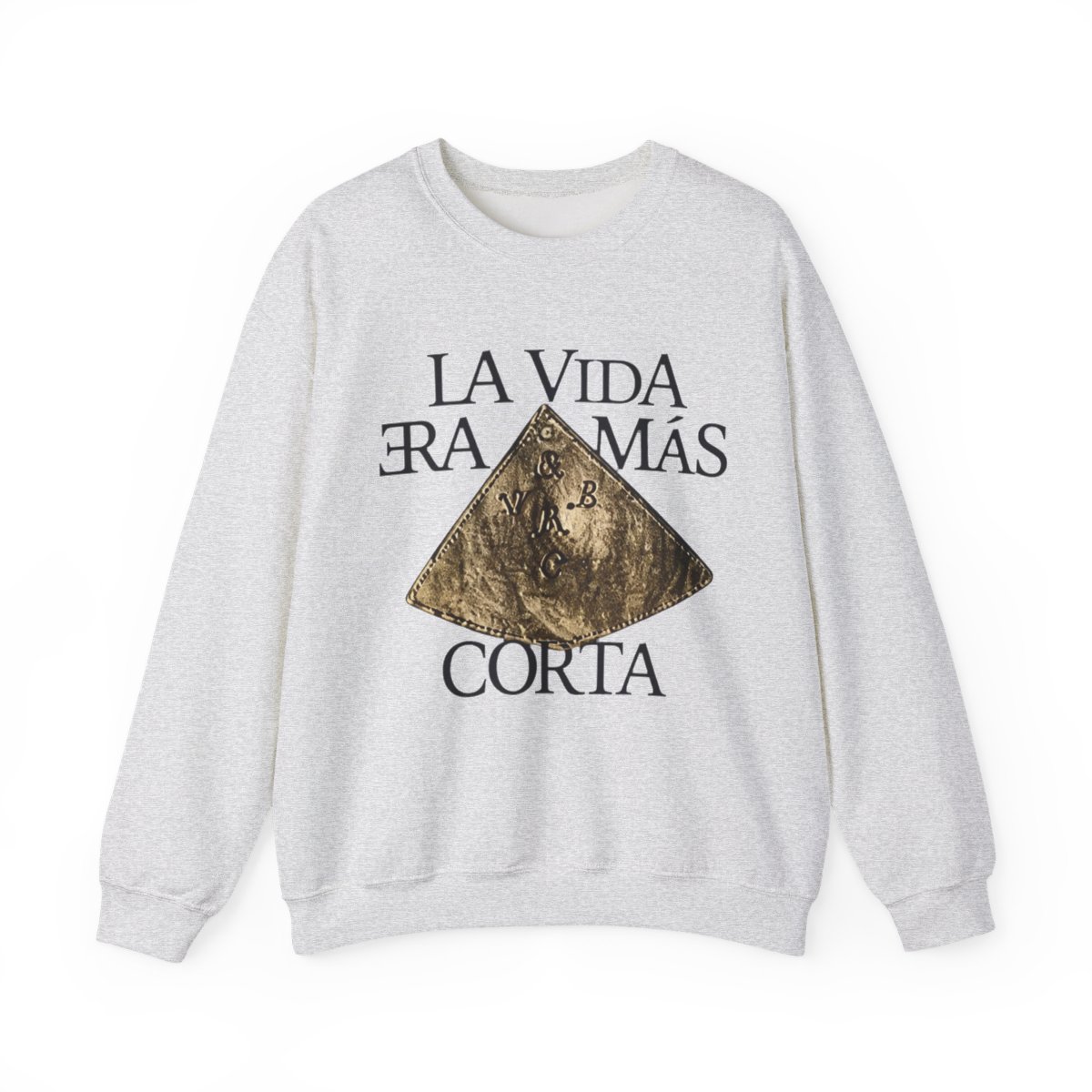 Milo J La Vida Era Mas Corta Álbum Merch Crewneck manga comprida streetwear feminino masculino pulôver moletons - alternate angle 3, merchandise