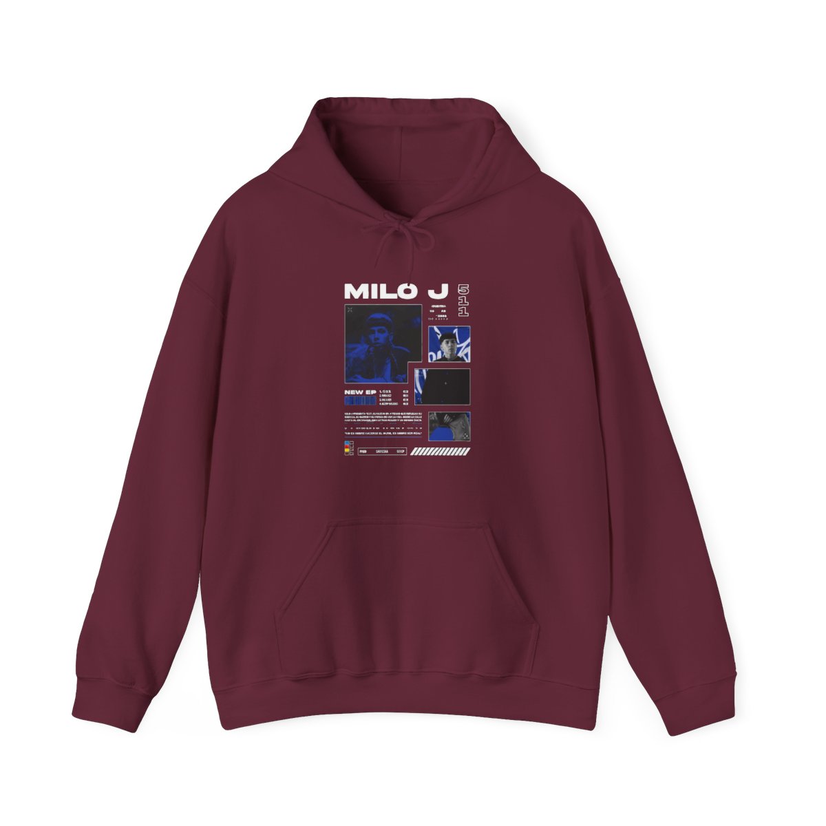 Rapper Milo J 511 Álbum Merch Hoodies Homens Mulheres Roupas Vintage Hip Hop Moletom Com Capuz Casual Pulôveres de Grandes Dimensões Streetwear - alternate angle 3, merchandise