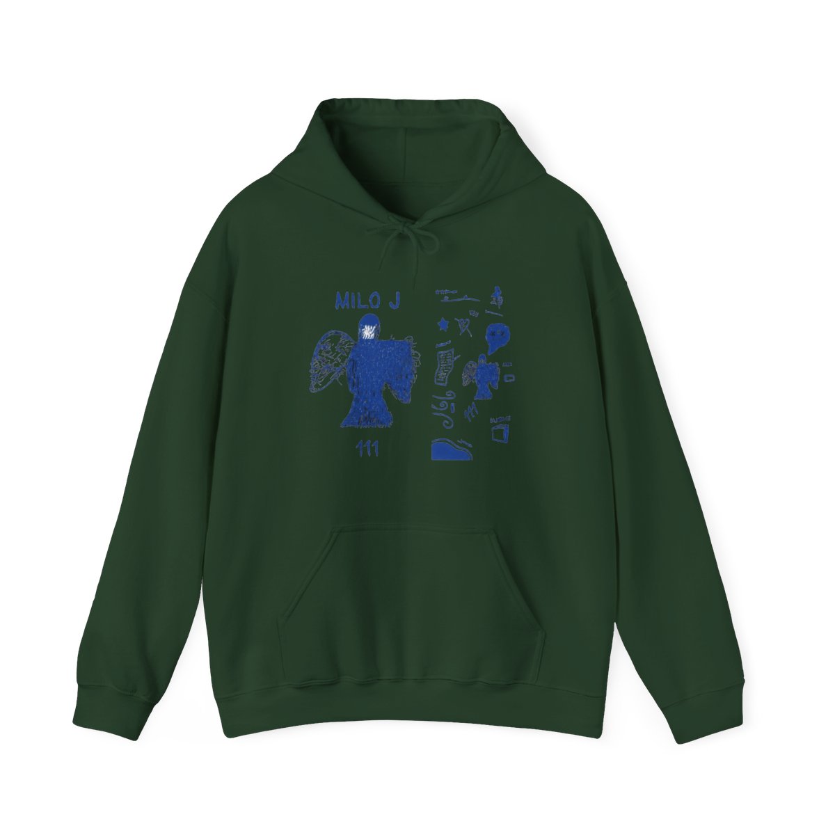 Milo J 111 Album Merch Hoodie - Casual & Comfortable Loose Fit Pul With Drawstring Hood Long Sleeves And Letter Print Design Perfect For FallWinter Casual Wear Hoodie Relaxed Fit Hoodie