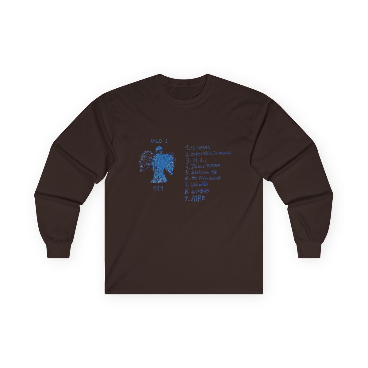 Milo J Merch T-Shirt Milo J 111 Album Women Men Casual Fashion Retro Classic Long Sleeve, White, XXS - alternate angle 5, merchandise